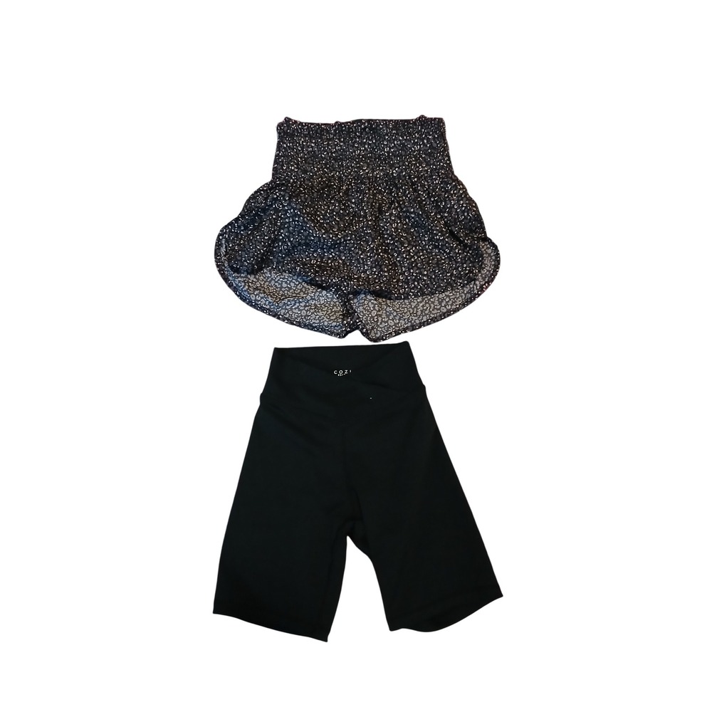 FREE PEOPLE FP Movement The Way Home Womens Leopard & Cozi Athletic Shorts XS